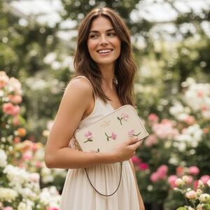 Kate Spade Lucy Appliqué Floral L-Zip Wristlet Wallet NWT